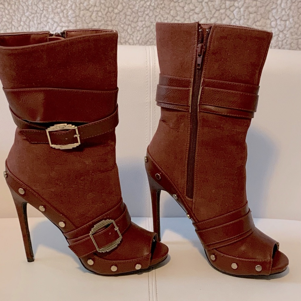 Tan booties